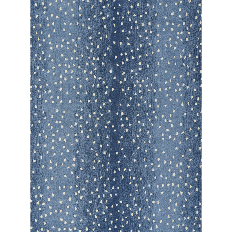 Hand Tufted Wool Area Rug, Rectangle 2' x 3', Blue/White