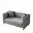 58"Chesterfield Velvet Sofa,2 Seater Deep Seat Sofa,Modern Sofa With Button Nailhead,Square Arm Couches,Furniture For Living Room,Bedroom,Office(Grey)-786243448