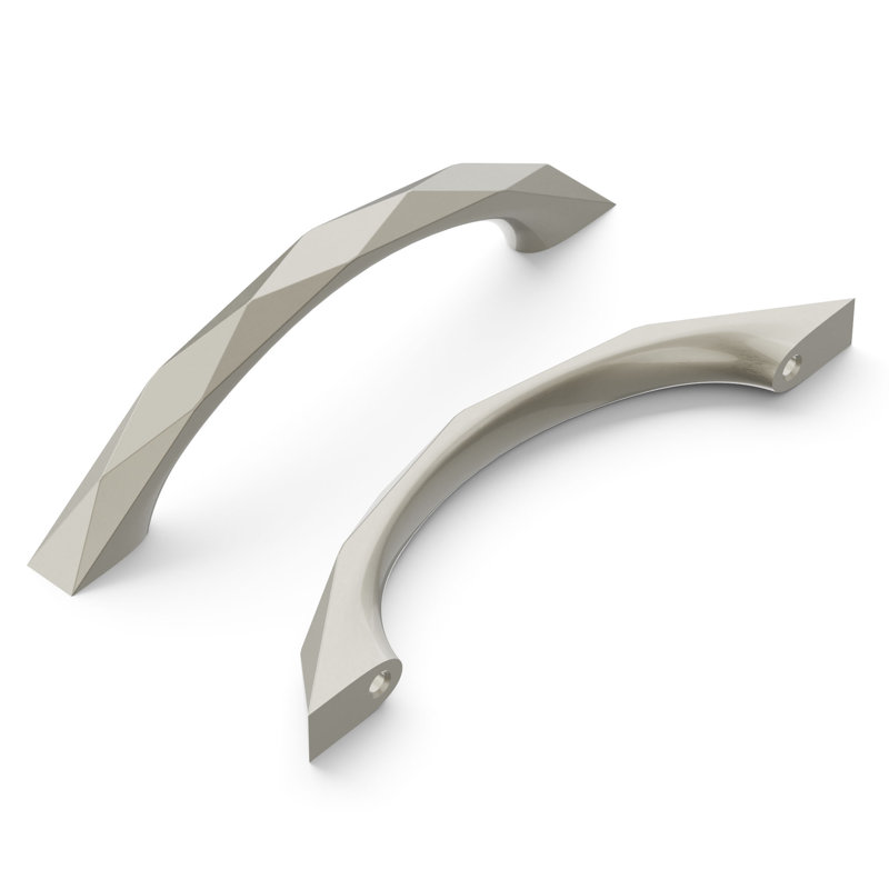 Karat Collection Arch Pull - 3-3/4" Center to Center Cabinet Pull Satin Nickel - Contemporary Hardware for Drawers & Cabinets