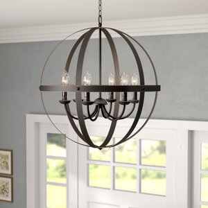 Gracie Oaks Genna 6 - Light Lantern Globe Chandelier & Reviews | Wayfair