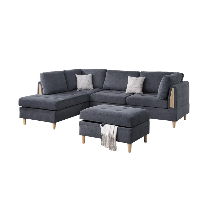 Ensemble modulaire 3 pièces avec repose-pieds Adriano