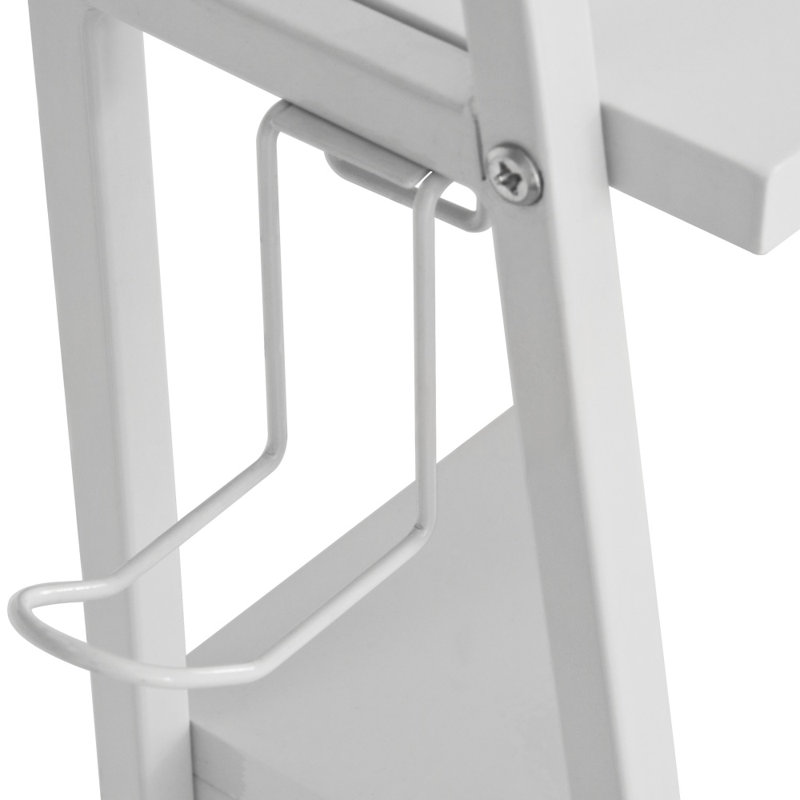 White Multi-functional Study Desk With Magnetic Dry Erase Board, Storage Shelves & Pull-out Drawer