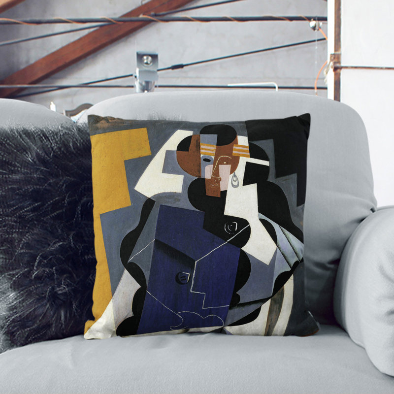 Man And Woman Square Throw Cushion, 55cm H x 55cm W x 20cm D
