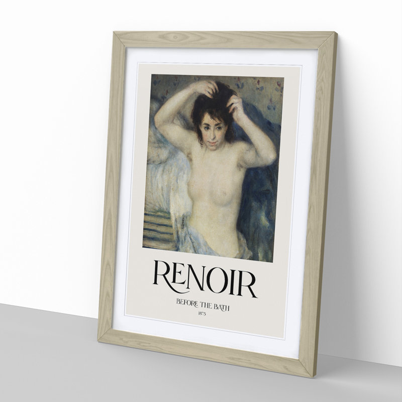 Before the Bath by Pierre-Auguste Renoir - Picture Frame Graphic Art, 36cm H x 27cm W x 2cm D, Oak Framed