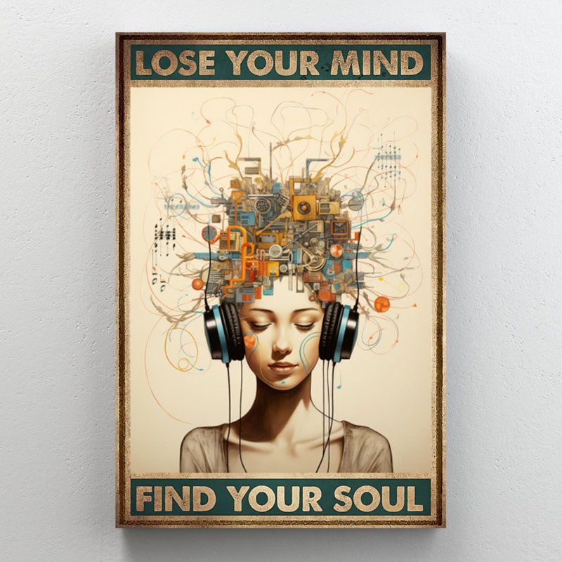 «Hemmer Woman Music Lose Your Mind», impression sur toile, H 20 po x l 16 po x P 1,25 po