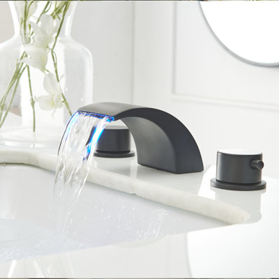 Widespread 2-handle Bathroom Faucet with Drain Assembly