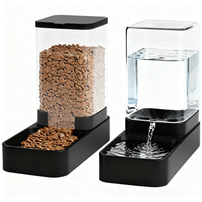Automatic Cat And Dog Feeder With Water Dispenser, Large Capacity 3.3L (Black)