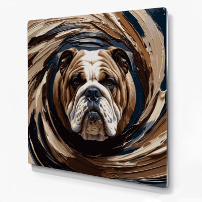 Chiens, bouledogue noir, art mural en métal