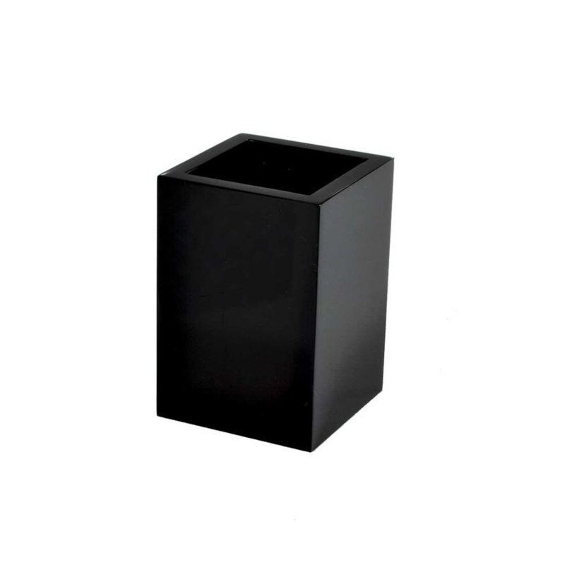 Mike + Ally Luxury Ice Lucite Makeup Brush Organizer for Bathroom & Bedroom, Black
