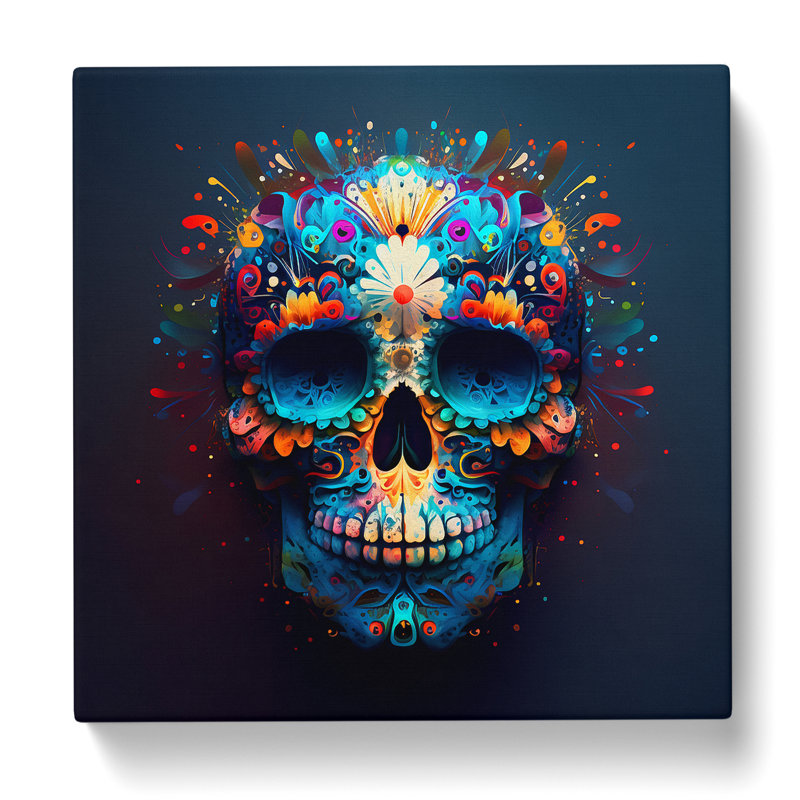 Sugar Skull Expressionism - Wrapped Canvas, 50cm H x 50cm W x 3cm D