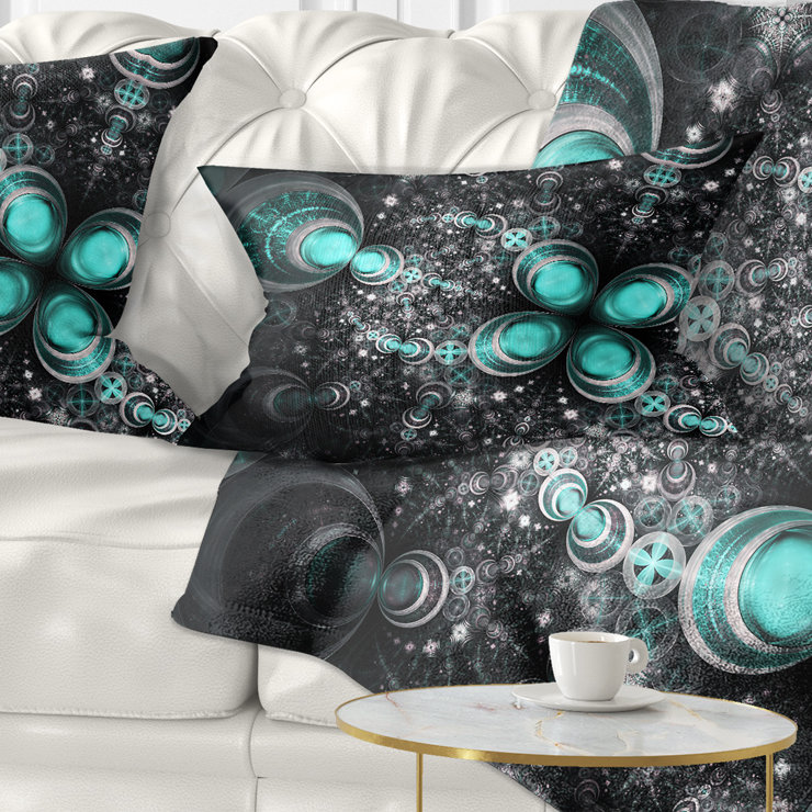 Coussin lombaire floral fractal scintillant