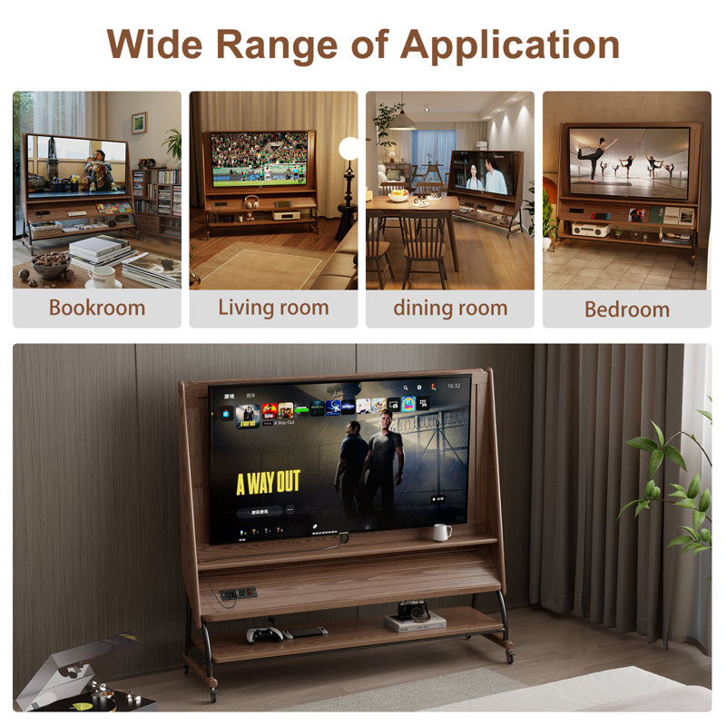 Meuble télé avec tablettes Daniel, H 52,13 po x L 47,64 po x P 18,5 po