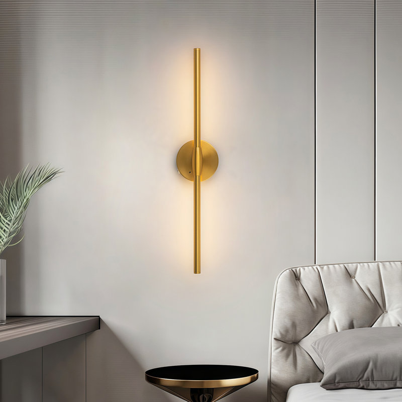 Barre d'éclairage de salle de bain 24,2 po à 1 lumière DEL à intensité variable pour meuble-lavabo, Doré