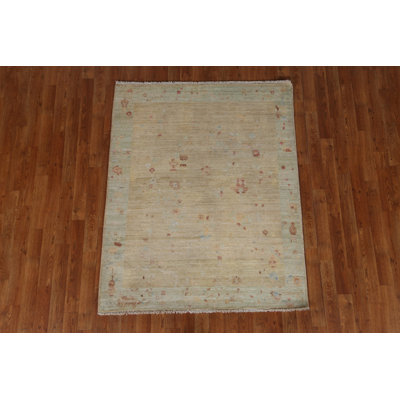 One-of-a-Kind 3'11" X 4'11" New Age Wool Area Rug in Beige