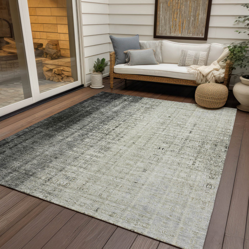 Machine Washable Indoor/Outdoor Kaczor ACN2240 Stripes Rug, Rectangle 5' x 7'6"