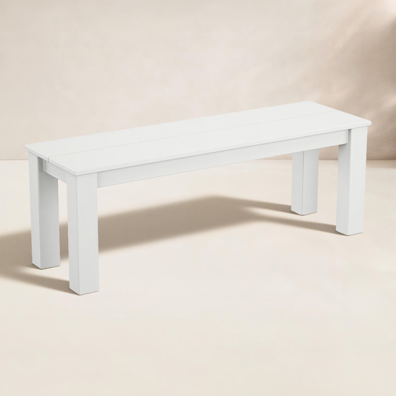 Banc d'extérieur Parsons Trex, H 17 po x l 48 po, Blanc