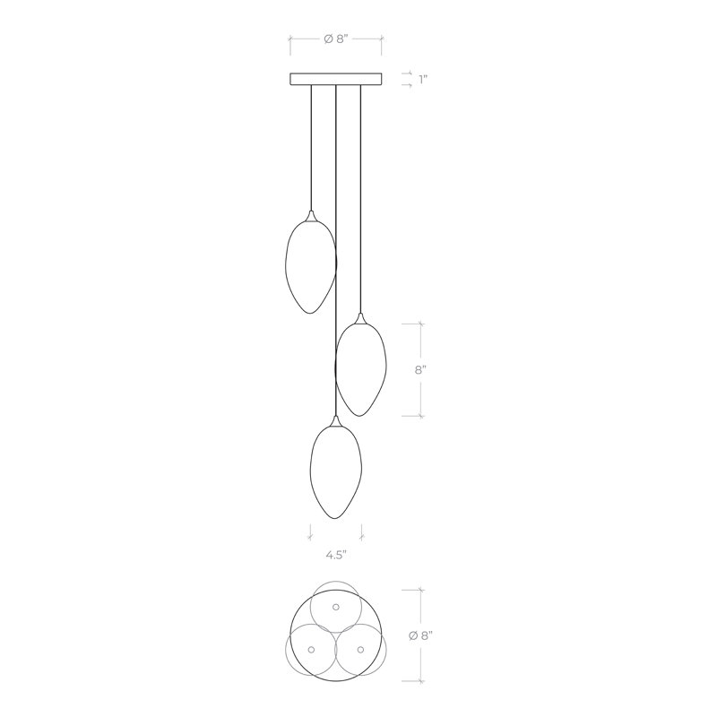 Mist 3 - Light Pendant, Satin Nickel