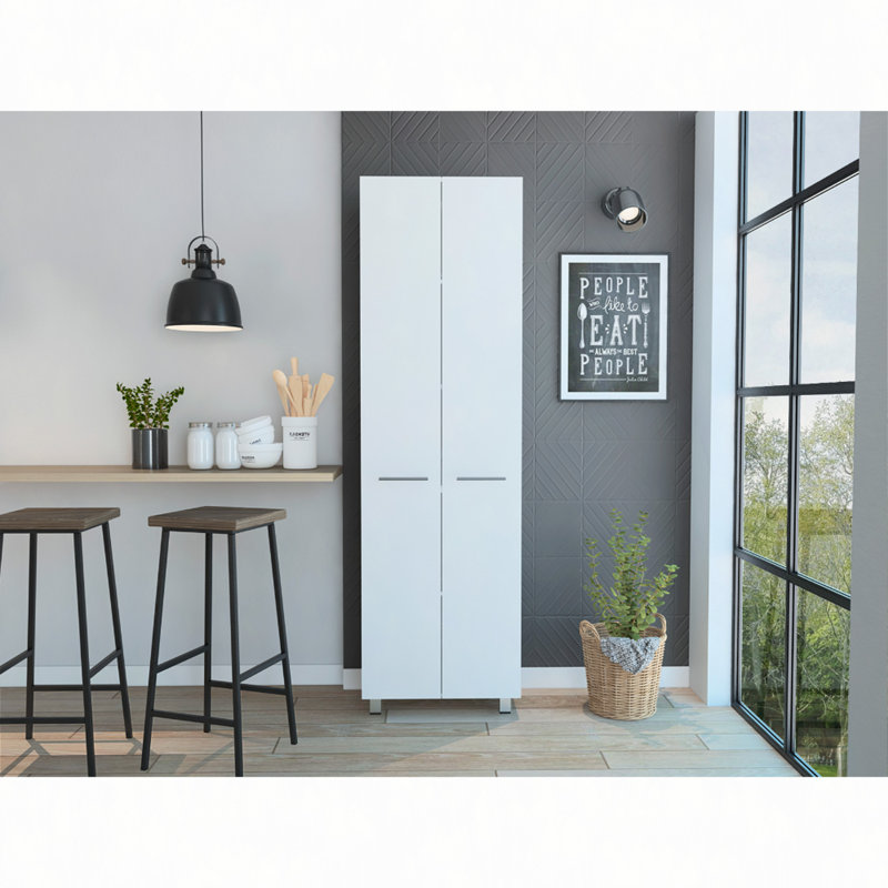 Garde-manger Baleare, cinq tablettes intérieures, quatre pieds, Gris