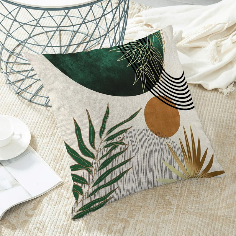 Green Gold Throw Pillow Covers
