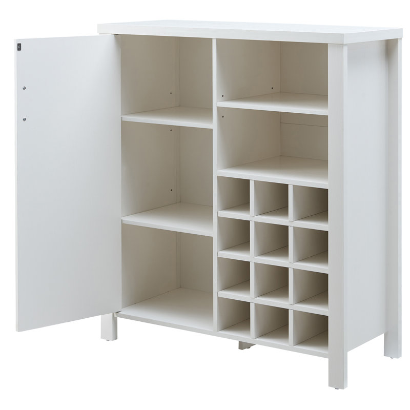 White Wood 36'' Farmhouse Wine Bar Cabinet