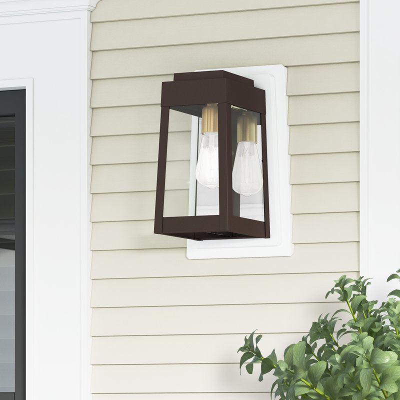 Lanterne murale d'extérieur Antionetta, H 12 po x l 6,25 po x P 6,37 po, Bronze