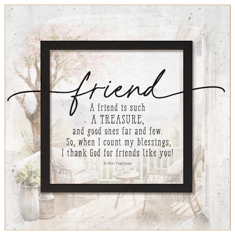 «Friend - A Friend Is pare», plaque de bois - 6 po x 6 1/8 po