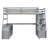Gray Full Size Loft Bed With 7 Drawers, 2 Shelves And Desk - Construction A Weight Capacity Of 220 Lbs On Upper In Desk, Pinewood Frame For Maximum Stability