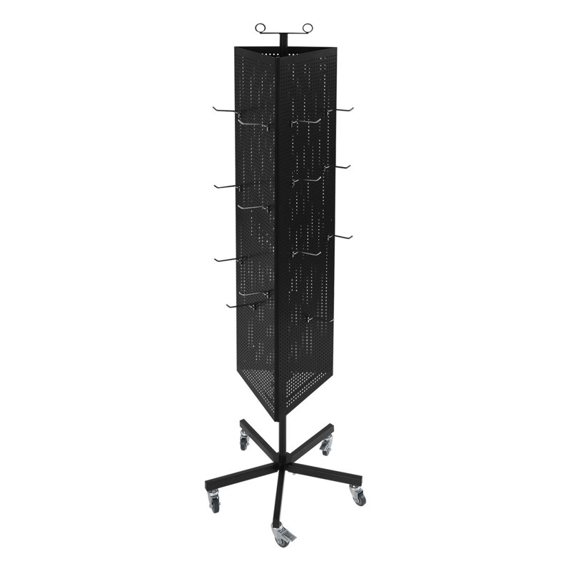 66''H Metal Triangular Pegboard Panels Display With Base