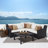 Fionnula 4 Piece Sectional Seating Group With Sunbrella Cushion Covers-21047570