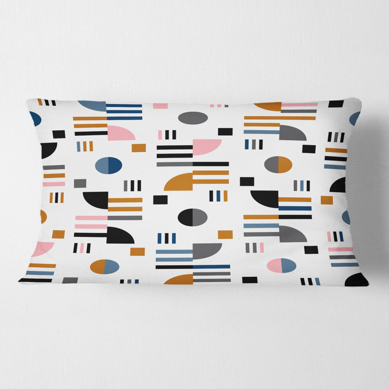 Coussin décoratif rétro à motif abstrait Mid-Century