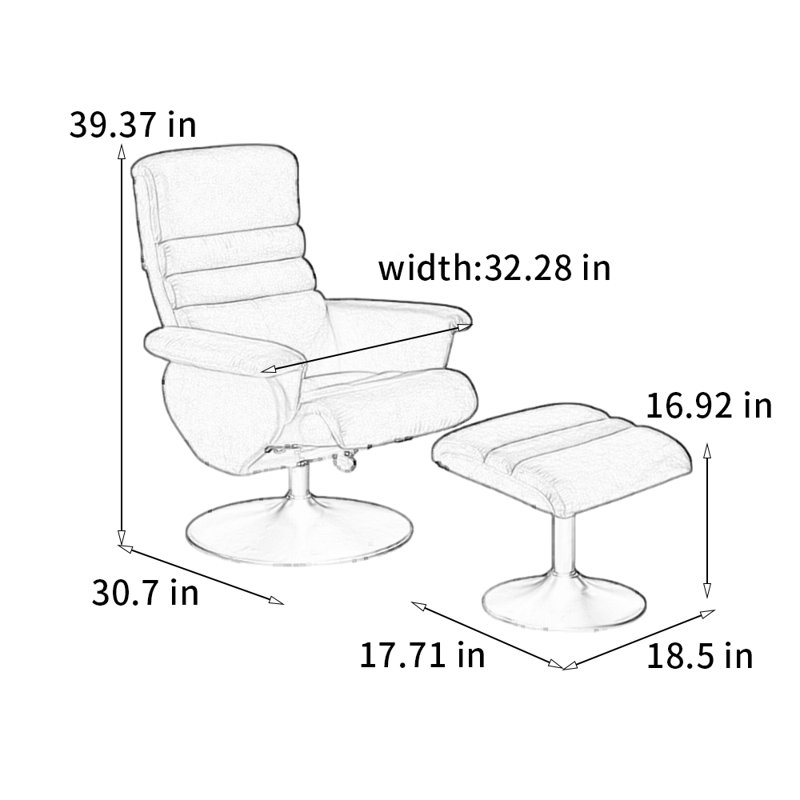 Chenille Comfortable Lounge Chair, Beige