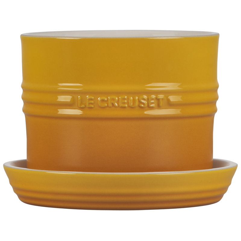 Enameled Stoneware Pot Planter, Nectar