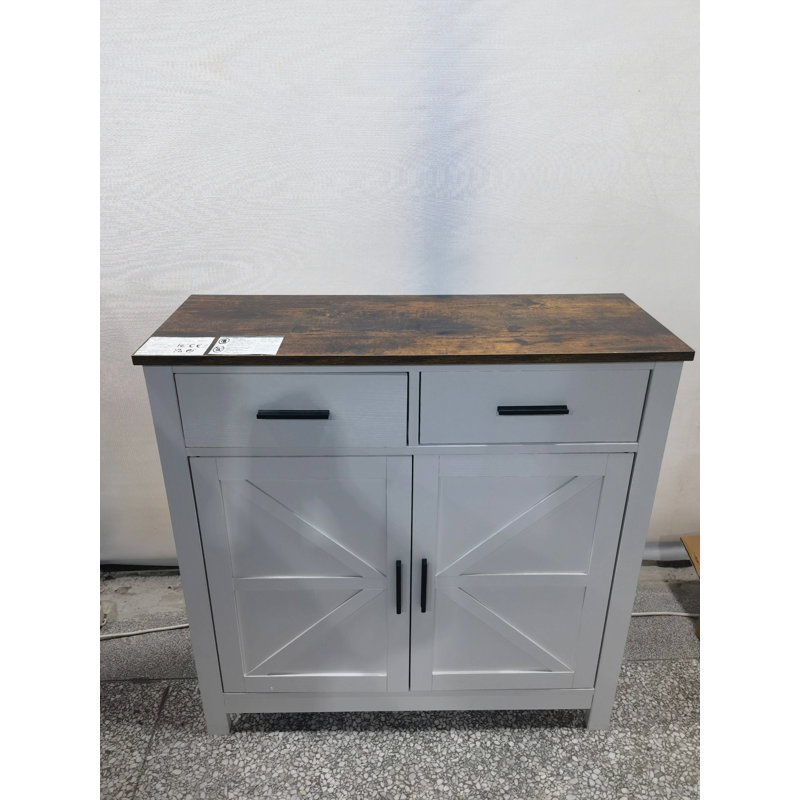 Kitchen Storage Cabinet, Modern Farmhouse Buffet Cabinet With Storage, Coffee Bar With 2 Drawers And 2 Doors, Floor Sideboard Buffet For Living Room, Dining Room, Bathroom
