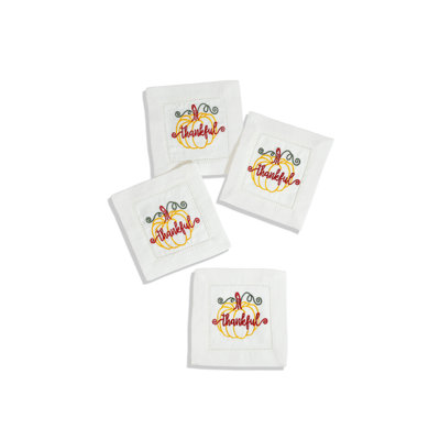 Harvest Pumpkin Thankful Cocktail Napkins