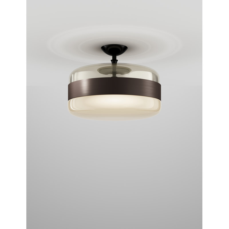 Futura Ceiling Lamp G Amber Brass Matt Black 1 E26 Ul, Amber Brass, 11" H x 16" W x 16" D