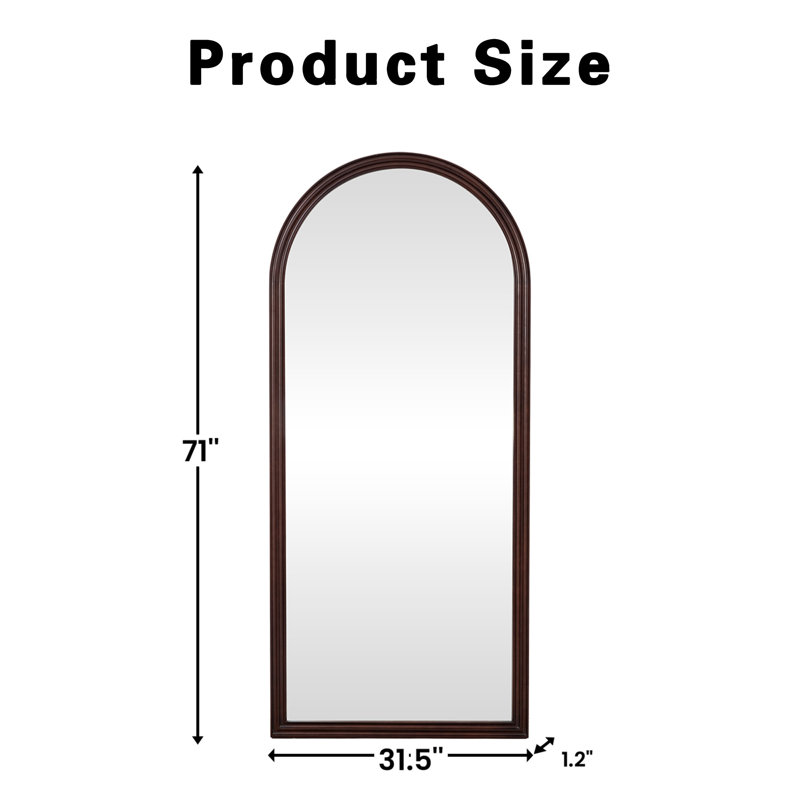 Corin 71" Wooden Arched Full Length Mirror