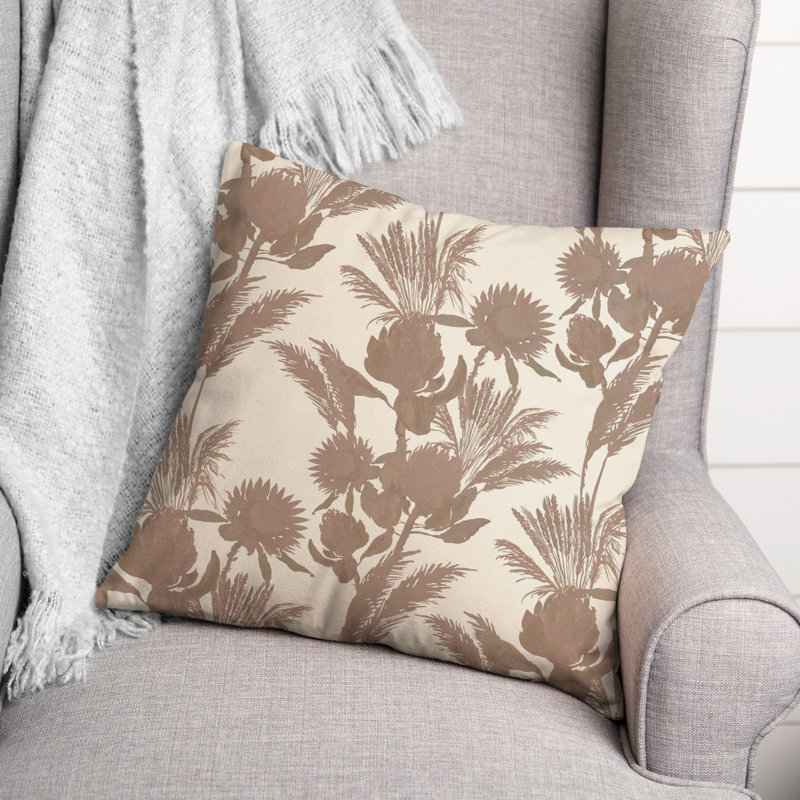 Coussin décoratif en polyester / mélange de polyester, Beige