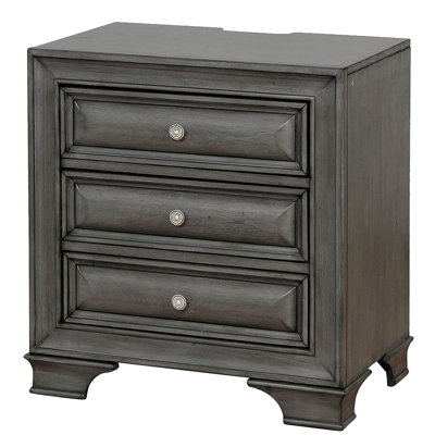 Transitional Wood Night Stand With Night Light