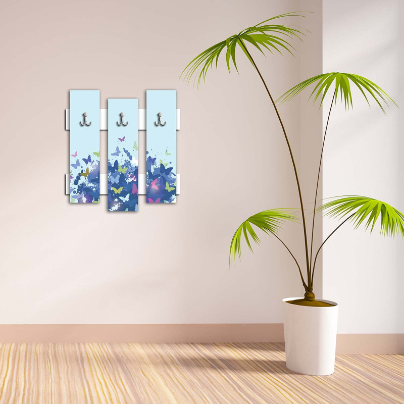 Portemanteaux mural bleu / rose Eliska