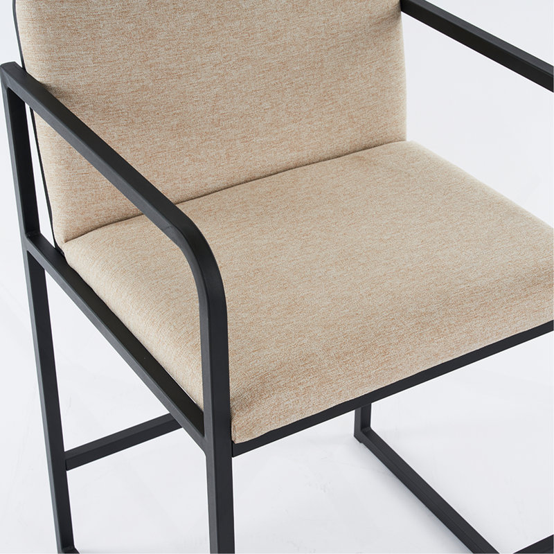 Set Of 2 Modern Upholstered Counter Height Bar Stools With Armrests, Metal Frame, Padded Seat For Comfortable Dining