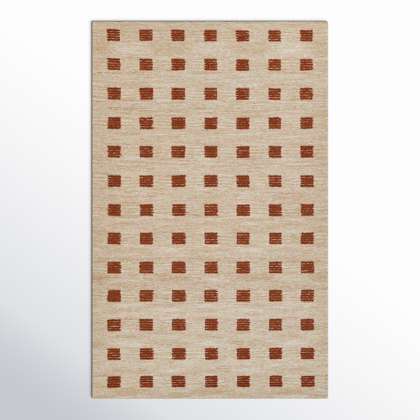 Lanora Hand Tufted Wool Red Rug, Rectangle 8' x 10'