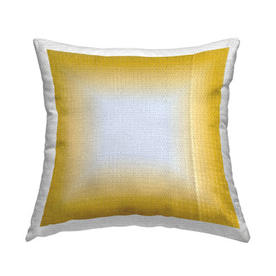 Yellow Ombre Fade Outdoor Printed Pillow by Michael Willett