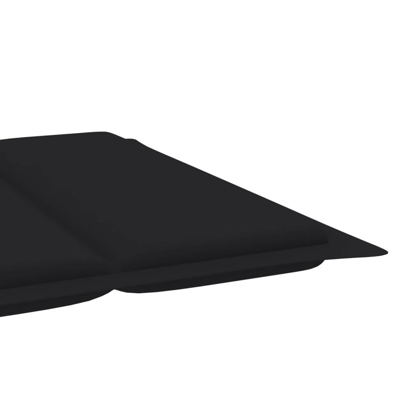 Wally 24" Long Teak Single Chaise with Cushions, Black