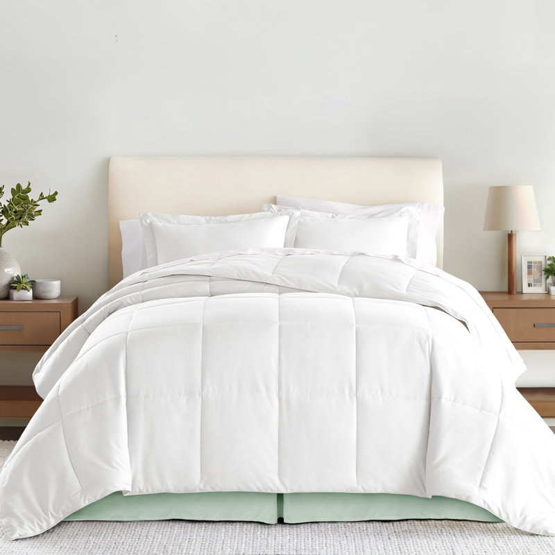 Becky Cameron 14" Tailored Bed Skirt, Aqua, King