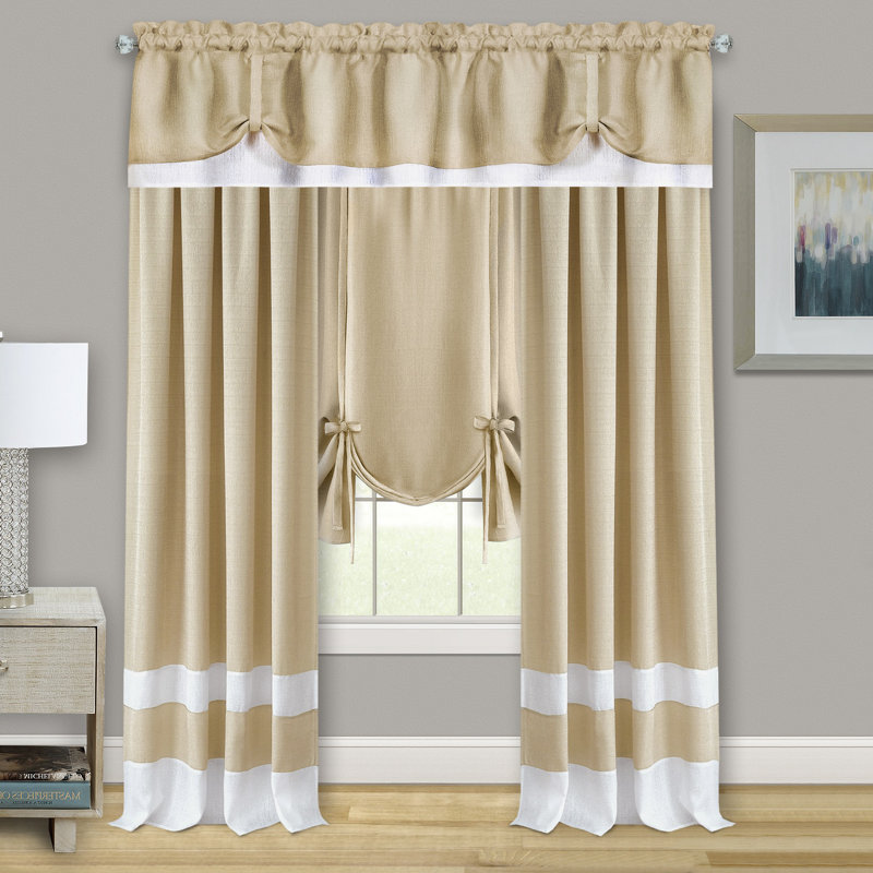 Clarisa Tie-Up Window Valance, Toast/Linen