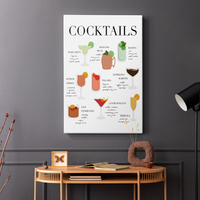 Cocktail Chart -Gallery Wrapped Cavas