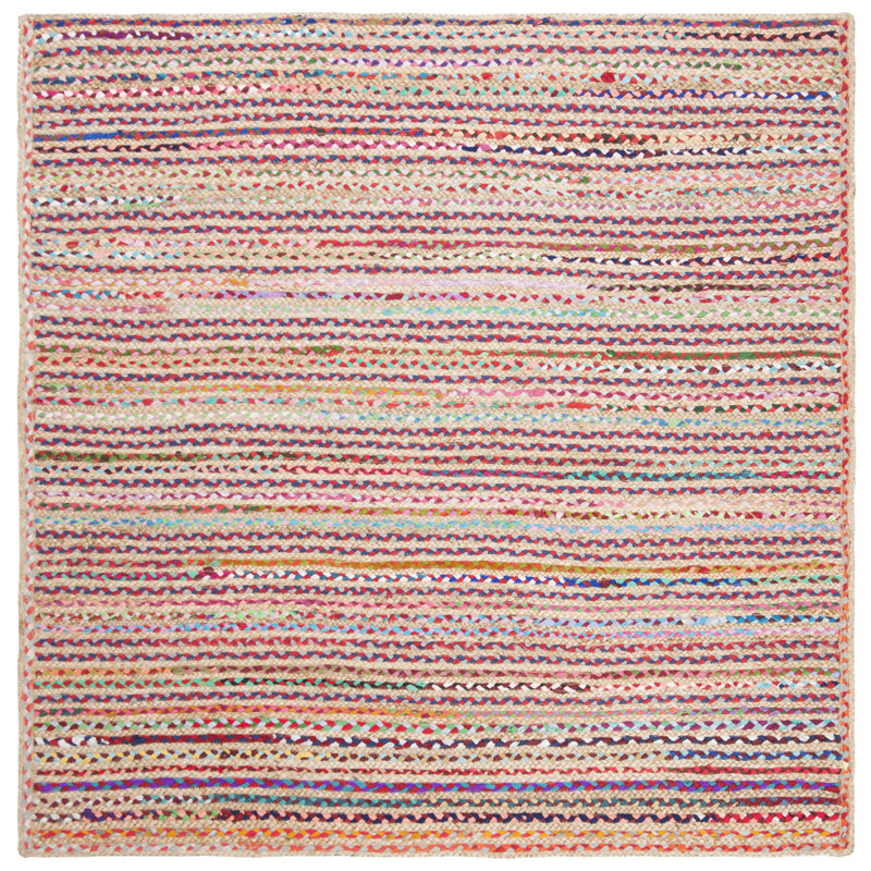 Tapis en jute tissé à la main Abhay, Carré de 6 pi