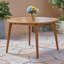 Table de salle à manger ronde 47,25 po en bois d'acacia avec finition en teck, table de patio moderne à lattes pour l'intérieur et l'extérieur