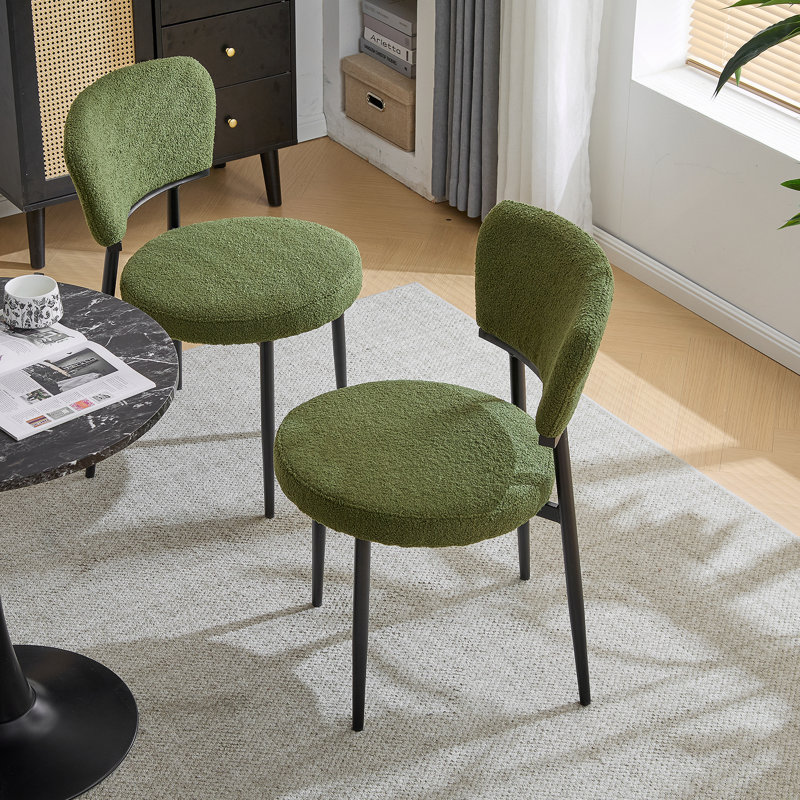 Ensemble de 2 chaises de salle à manger rembourrées - vert