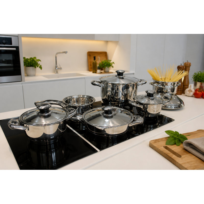 Batterie de cuisine en acier inoxydable 12 pièces Magefesa Ecother Dieter